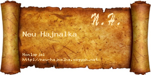 Neu Hajnalka névjegykártya
